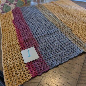 ** NEW ** Handmade / Hand Crocheted Baby / Toddler Afghan - Fall Rainbow #1